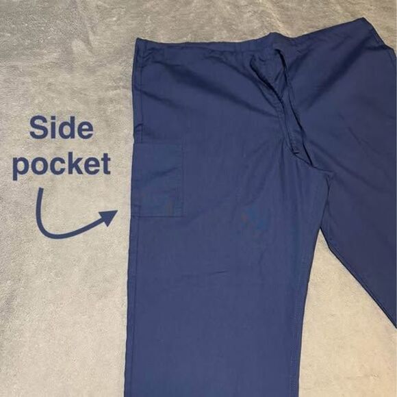 NEW Scrub Zone Navy Blue Unisex Uniform Scrubs Pants - Picture 2 of 6